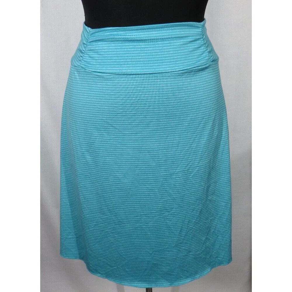 Tranquility By Colorado Clothing Aqua Striped Skirt Size XXL